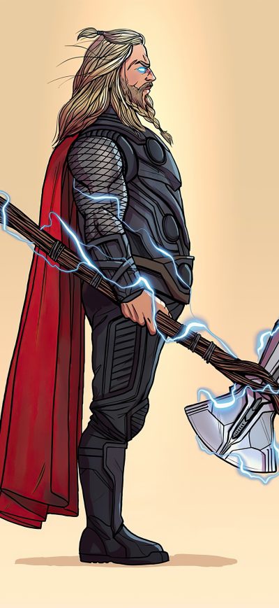 Fond d'écran iPhone Fat Thor 4k Minimalism