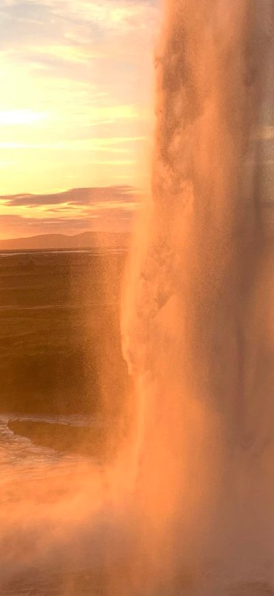 Fond d'écran iPhone Sunset From Waterfall Behind