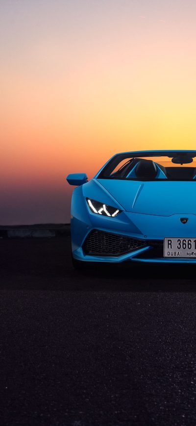 Fond d'écran iPhone Lamborghini Huracan LP 610 4 Spyder 2018 Front