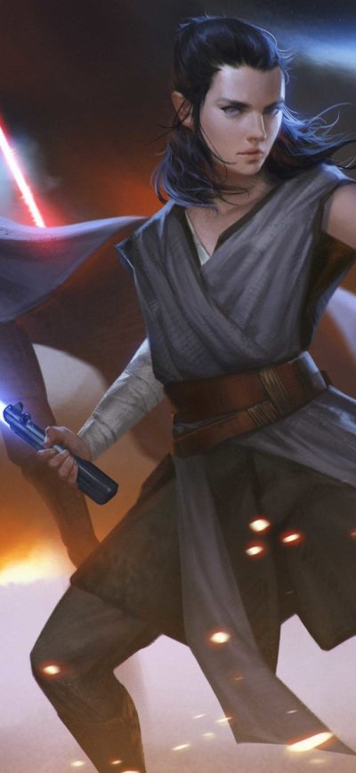 Fond d'écran iPhone Rey And Kylo Ren Artwork