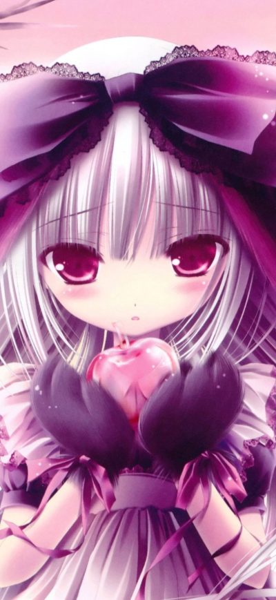 Fond d'écran iPhone Anime Girl Holding Heart In Hand 4k