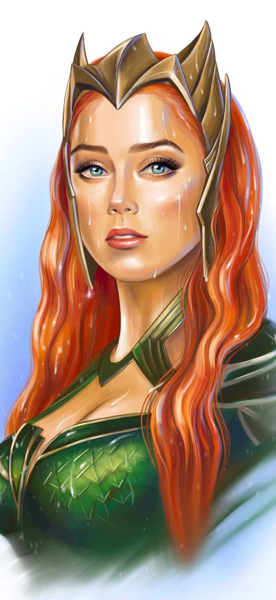 Fond d'écran iPhone Mera Amber Heard Artwork 5k