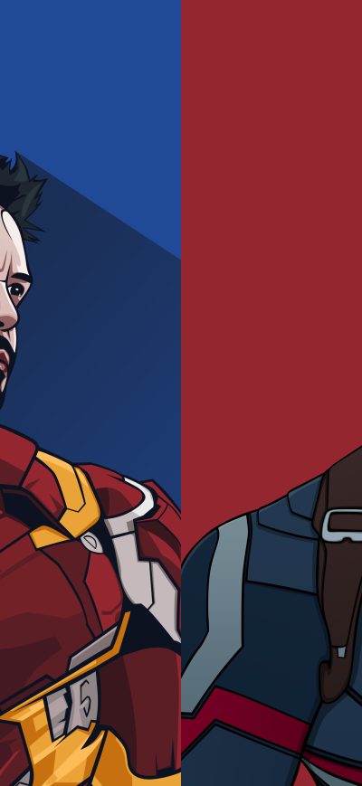 Fond d'écran iPhone Iron Man And Captain America Artwork 5k