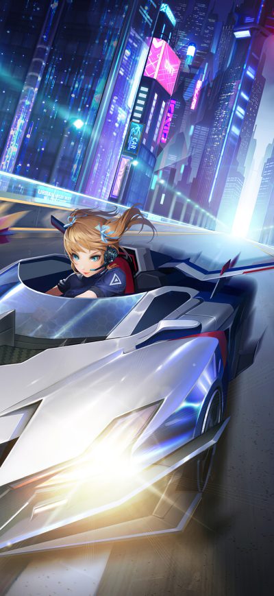 Fond d'écran iPhone City Street Racing Anime 4k