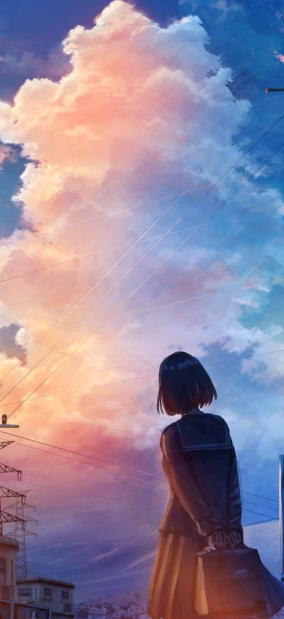 Fond d'écran Anime Girl Grocery Shopping sur iPhone