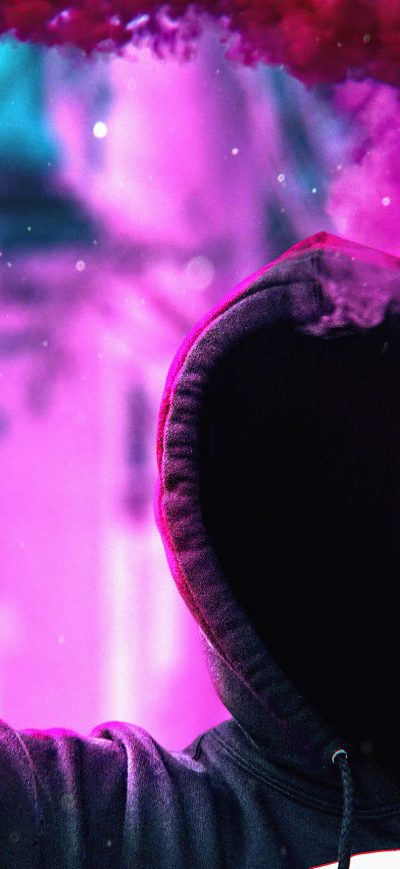 Fond d'écran iPhone Anonymus Hoodie With Colorful Smoke Bomb 4k