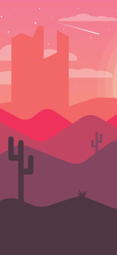 Fond d'écran iPhone Sunset Mountains Art