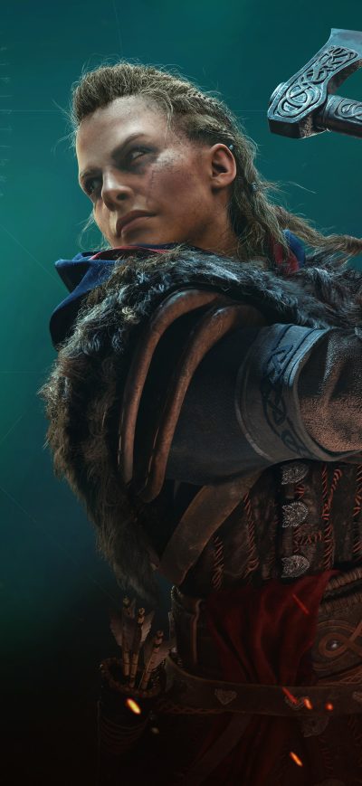 Fond d'écran iPhone Assassins Creed Valhalla Female Eivor 4K