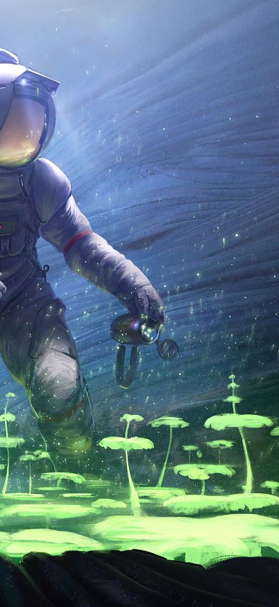 Fond d'écran iPhone Scifi Astronaut Planting Trees Underwater