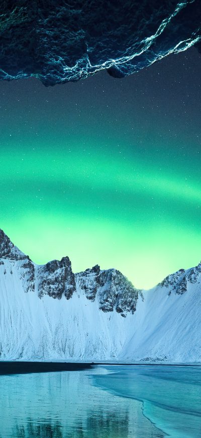 Fond d'écran iPhone Aurora In Iceland Mountains 5k