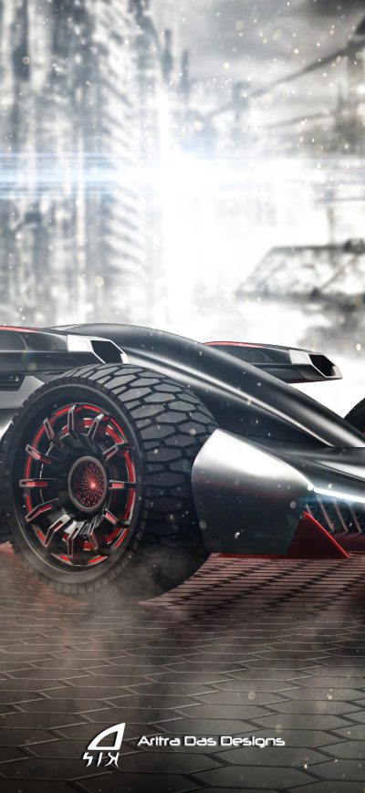 Fond d'écran iPhone Batmobile Beyond 4k