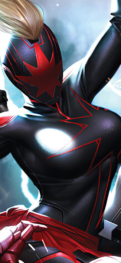 Fond d'écran iPhone Dark Captain Marvel Vs Iron Man And Black Widow