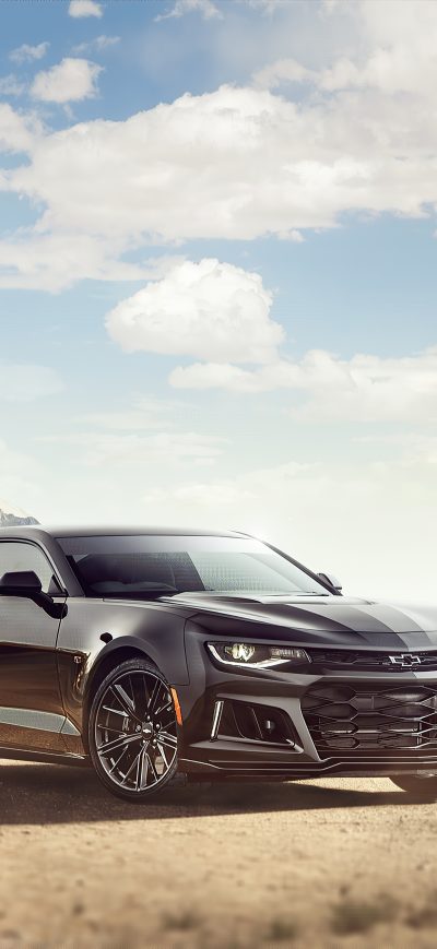 Fond d'écran iPhone Black Camaro Chrome 4k
