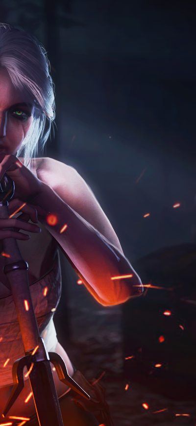 Fond d'écran iPhone Ciri The Blood Is Red 8k