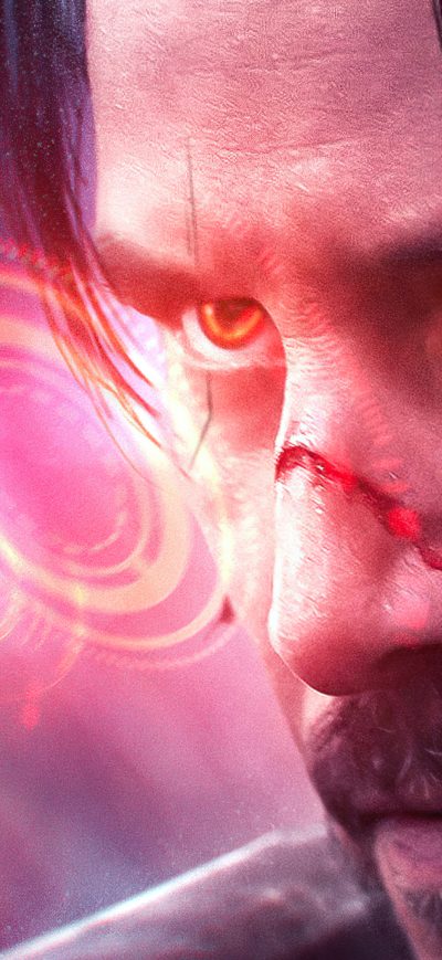 Fond d'écran iPhone Cyber Keanu Reeves Cyberpunk 2077 4k