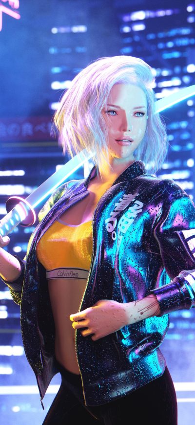 Fond d'écran iPhone Cyberpunk 2077 Girl 4k 2020