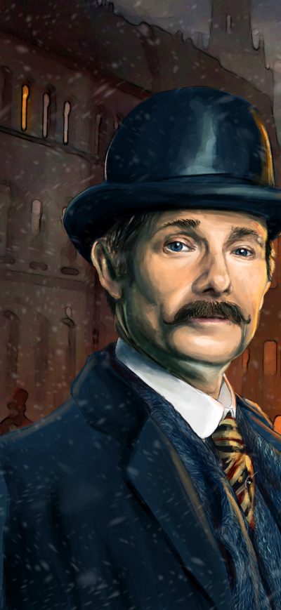 Fond d'écran iPhone Benedict Cumberbatch And Martin Freeman Sherlock Holmes Artwork 5k