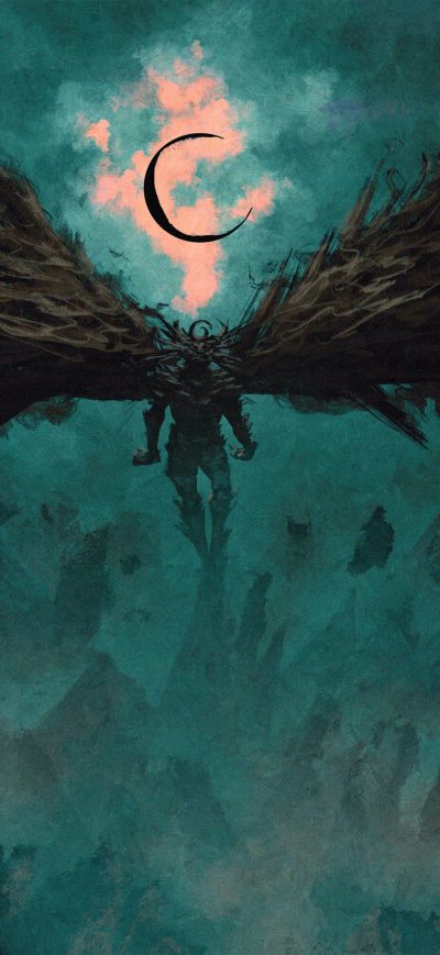 Fond d'écran iPhone Black Wings Demon 4k