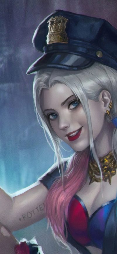 Fond d'écran HarleyQuinn 4k Art sur iPhone