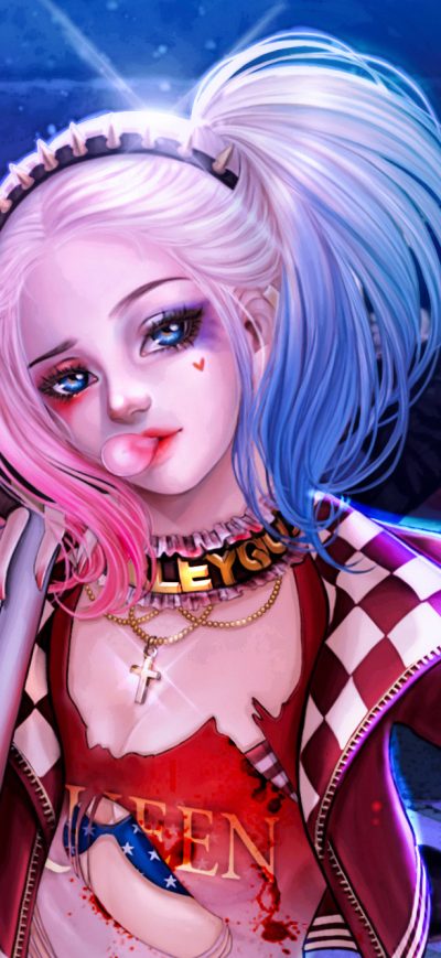 Fond d'écran Artwork Harley Quinn 2019 sur iPhone