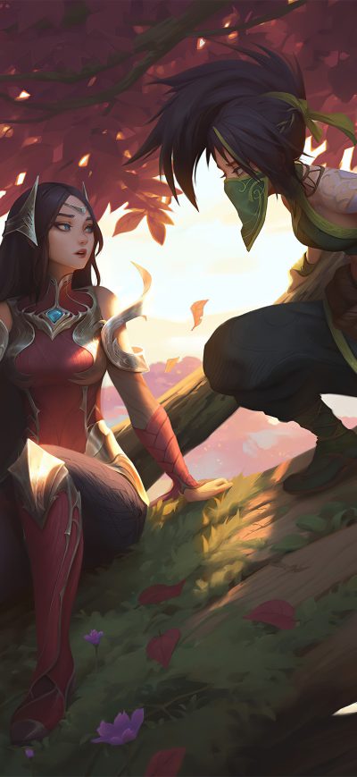 Fond d'écran iPhone Irelia Vs Akali Fanart 8k