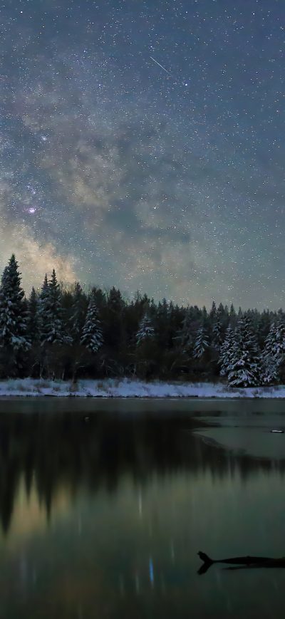 Fond d'écran iPhone Winter Snow Milky Way Dark Horse 4k