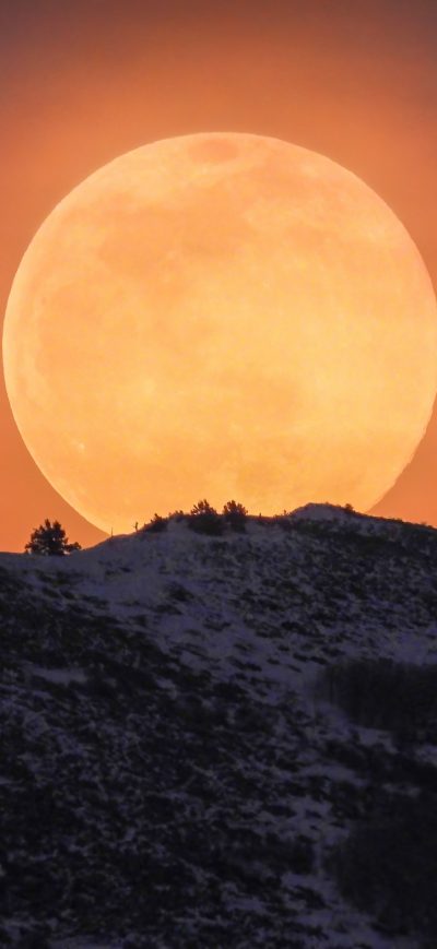 Fond d'écran iPhone Moon Rising Over The Wasatch Mountains