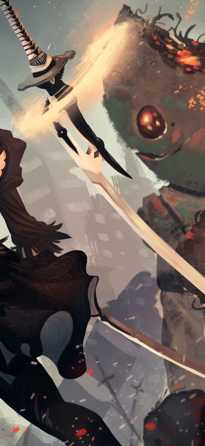 Fond d'écran iPhone 2b Nier Automata Artwork 4k