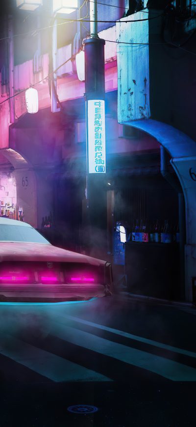 Fond d'écran iPhone Hovercar Scifi City 4k