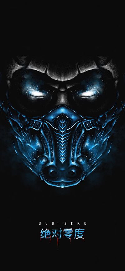 Fond d'écran iPhone Sub Zero Mortal Kombat Dark Minimal 8k