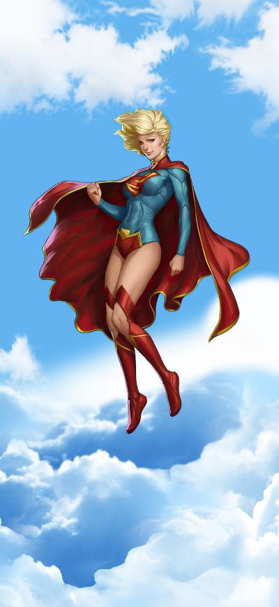 Fond d'écran iPhone Supergirl In Sky 4k