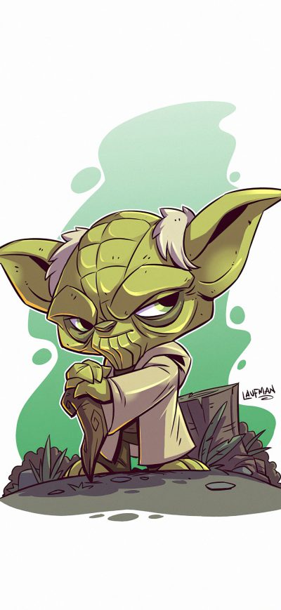 Fond d'écran iPhone Yoda Star Wars Minimal White 4k