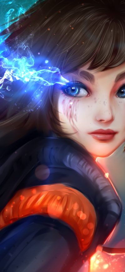 Fond d'écran iPhone Blue Eyes Shades Girl Artwork