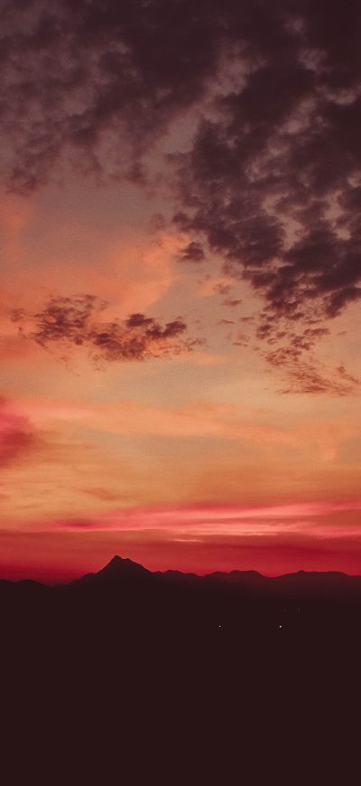 Fond d'écran iPhone Red Sky Nature Mountains 5k