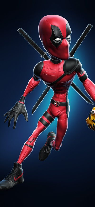 Fond d'écran iPhone Deadpool Wearing Nike Shoes Holding Duck Toy