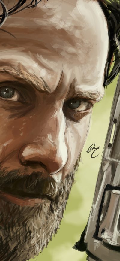 Fond d'écran iPhone Rick Walking Dead 5k Artwork