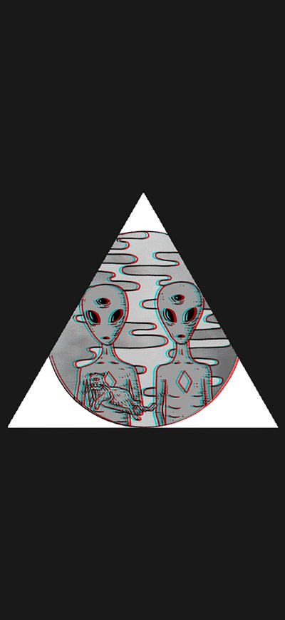 Fond d'écran iPhone Aliens Triangle Pyramid 4k