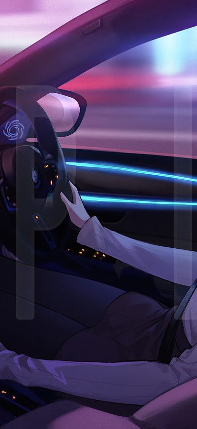 Fond d'écran iPhone Anime Girl Relaxing Ride 4k