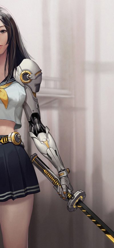 Fond d'écran iPhone Warrior Anime Girl With Sword