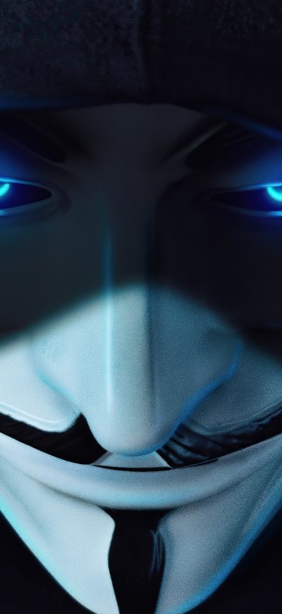 Fond d'écran iPhone Anonymus Guy Blue Eyes 5k