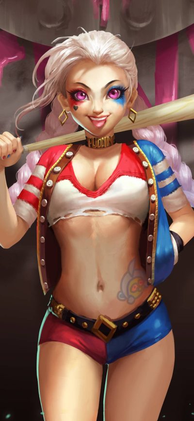 Fond d'écran Harley Quinn Artwork 4 sur iPhone