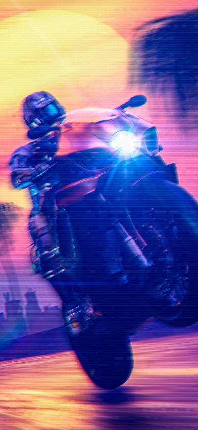 Fond d'écran iPhone Sunset Vapor Wave Style 8k