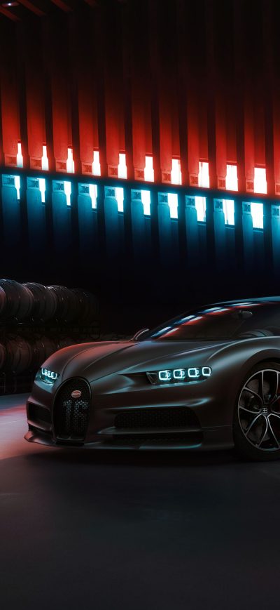Fond d'écran iPhone Black Bugatti Chiron 2020