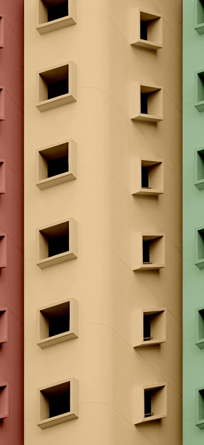 Fond d'écran iPhone Buildings Colorful Minimal 5k