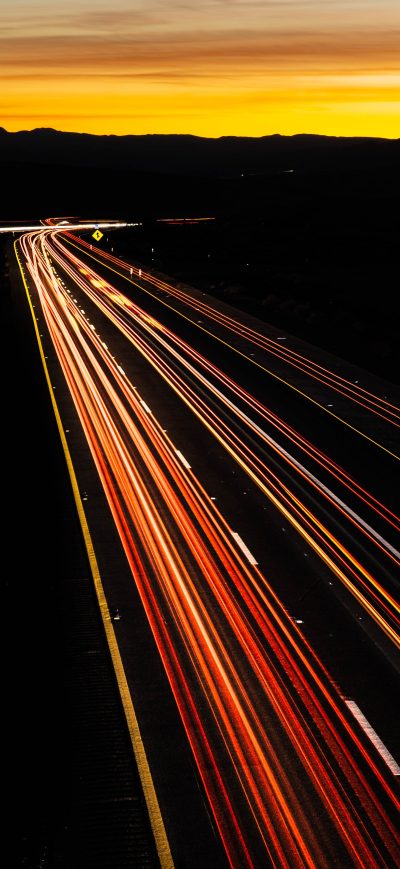 Fond d'écran iPhone Road Turn Backlight Long Exposure 5k