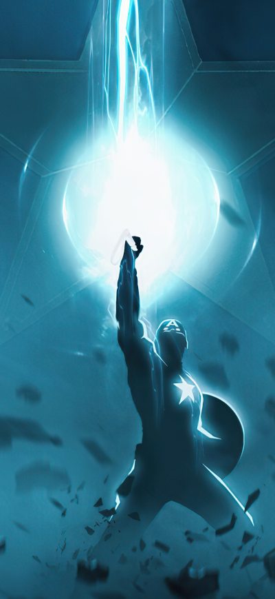 Fond d'écran iPhone Powerful Captain America 4k