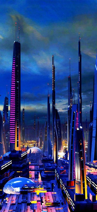 Fond d'écran City Futuristic sur iPhone