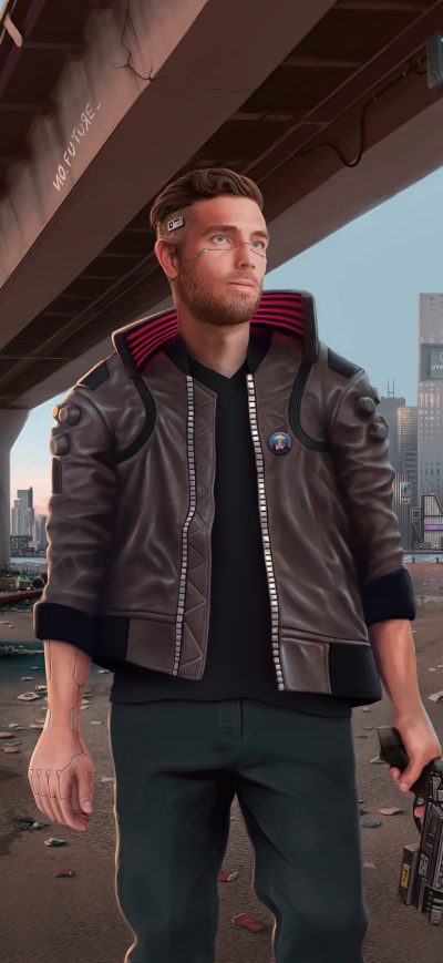 Fond d'écran iPhone 2021 Cyberpunk 2077 Illustration