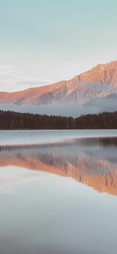 Fond d'écran iPhone Lakeside Mountain Peak Outdoors Lake Reflection Sunset 4k