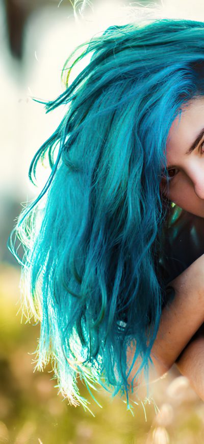 Fond d'écran iPhone Delaia Gonzalez Blue Hairs 4k